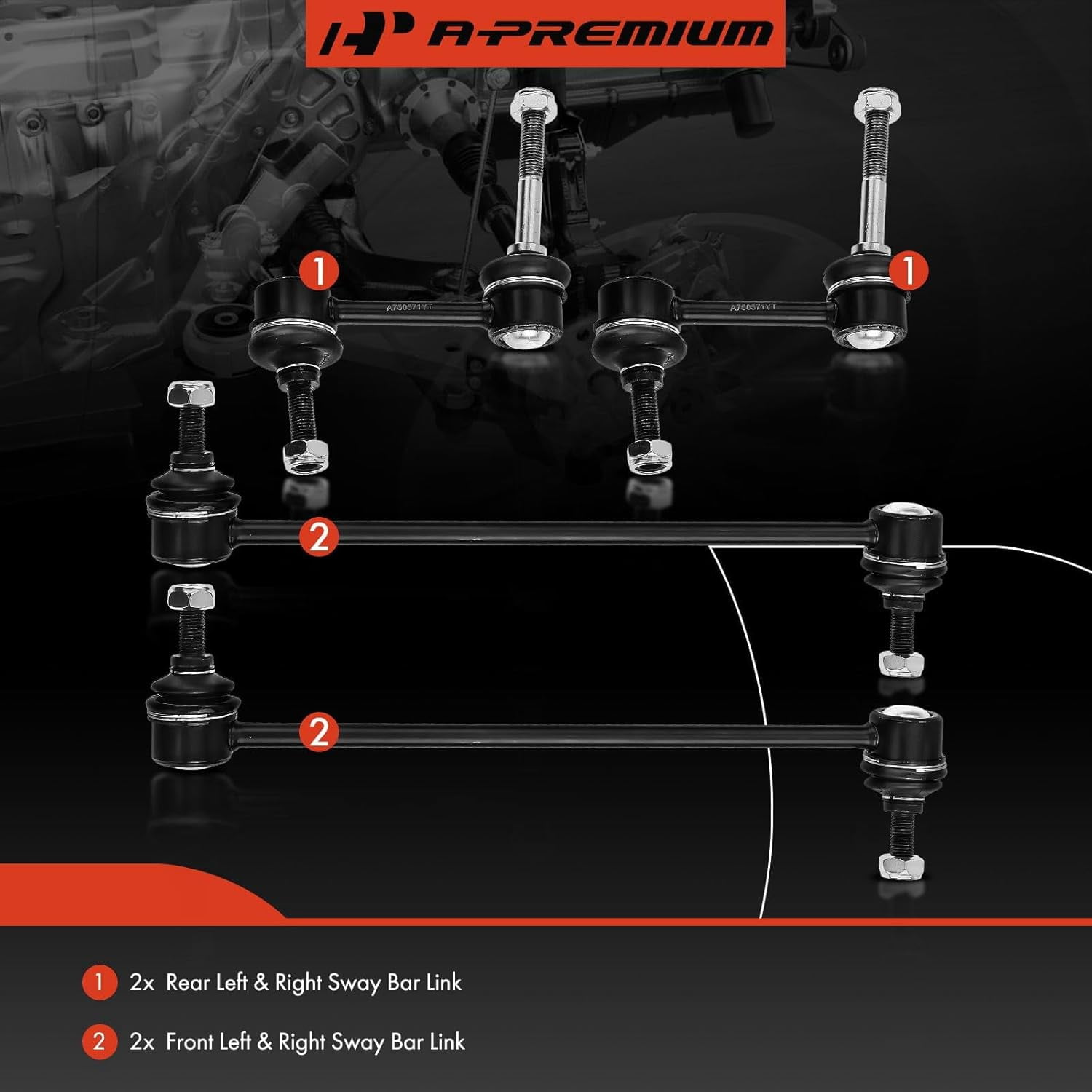 A-Premium 4Pcs Front Rear Sway Bar Link Stabilizer Link Kit Compatible with Ford Escape 2009-2012 Mazda Tribute Mercury Mariner 2009-2011
