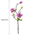 thumbnail image 2 of Ramo de flores de simulación de rama de flor artificial de 3 cabezas con hojas Decoración floral de oficina en casa, púrpura Eigraketly HA7281-01B, 2 of 6