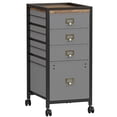 thumbnail image 1 of Modern File Cabinet for Home Office, 4 Drawer Cabinet for Printer with Wheels, Printer Stand Furniture, Metal Frame,150 lbs Capacity, Dark Gray, 1 of 8