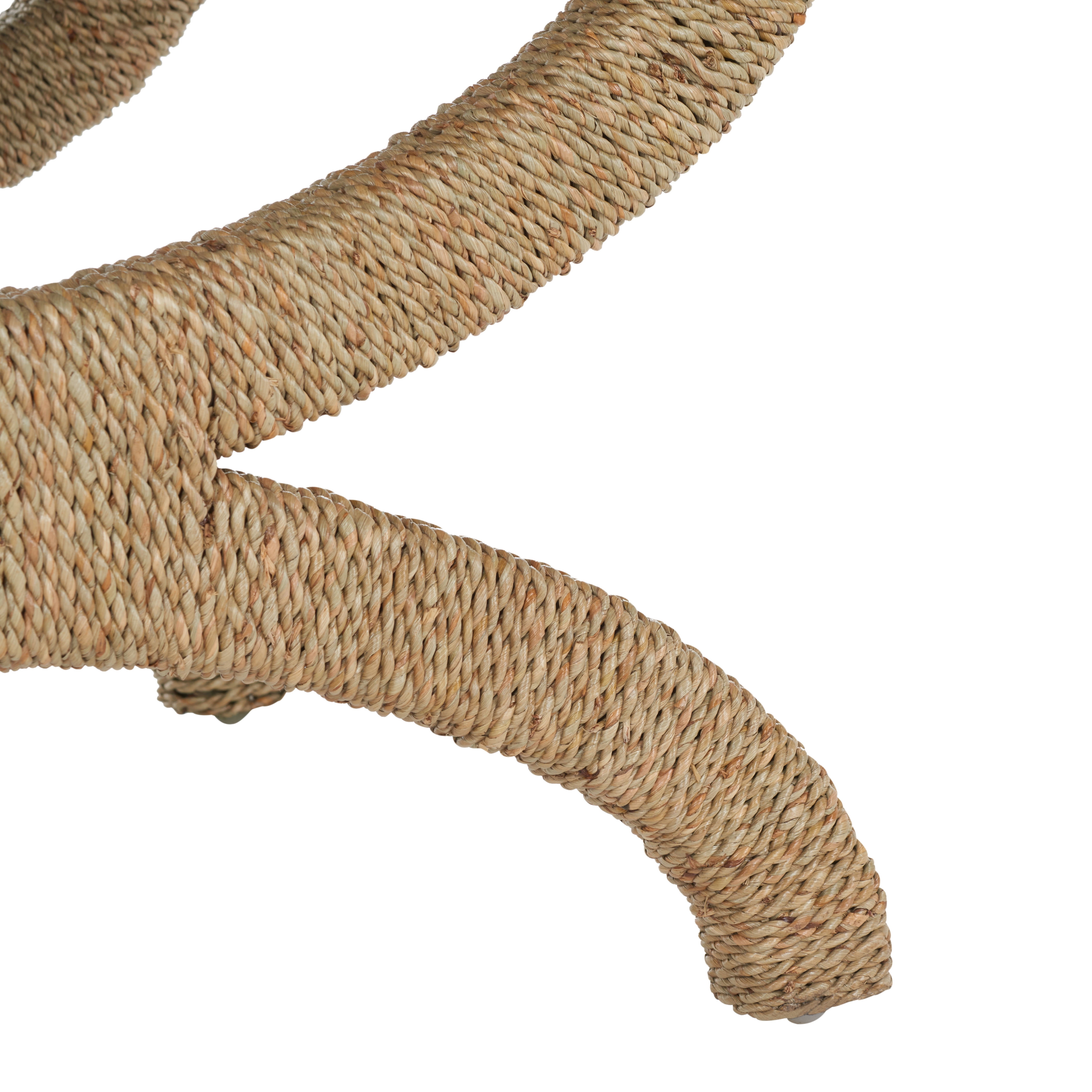 Safavieh Couture Aikan Woven Seagrass Ottoman, Natural/Beige