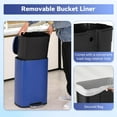 thumbnail image 6 of YEXJ 13 Gallon (50L) in Home Recycling Bin Kitchen Stainless Steel Recycling Bin with Lid Removable Inner Bucket Foot Pedal Soft Close for Office Home Kitchen Garbage Can Trash Bin-13 G-Deep Blue, 6 of 8
