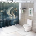 thumbnail image 7 of Orinice Swan Water Wings Bathroom Decor Set with Hooks, Colorful Luxurious Print Polyester Fabric Fashion Curtain for Home Bathroom Decoration 60x72, 7 of 7