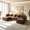 khaki, variant on AUU 129.8" Oversized Modular Cloud Sectional Sofa Set with 2 Ottomans – Extra-Wide Deep Seat 4-Seater Couch for Spacious Living Room Comfort