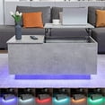 thumbnail image 5 of Hommpa LED Lift Top Coffee Tables with Charging Station End Side Dining Tables for Living Room with Adjustable Hidden Storage, 5 of 12