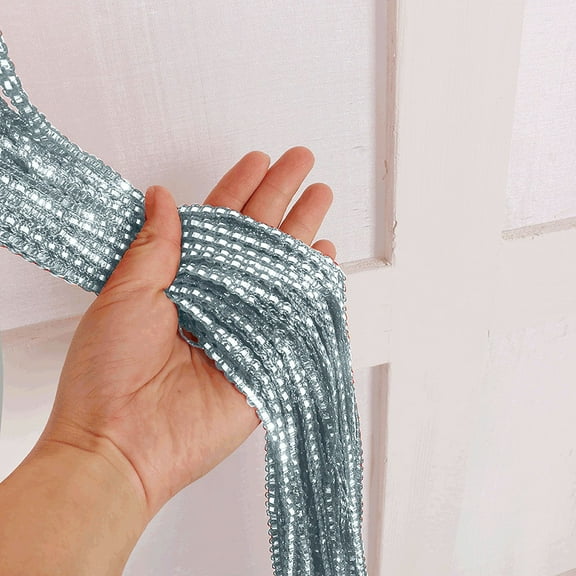 Rosnek Shiny Divider Sheer Curtain Valance Tassel Multi Color Line Curtains Window Door Divider Drape Living Room Home Decor Beaded Fringe