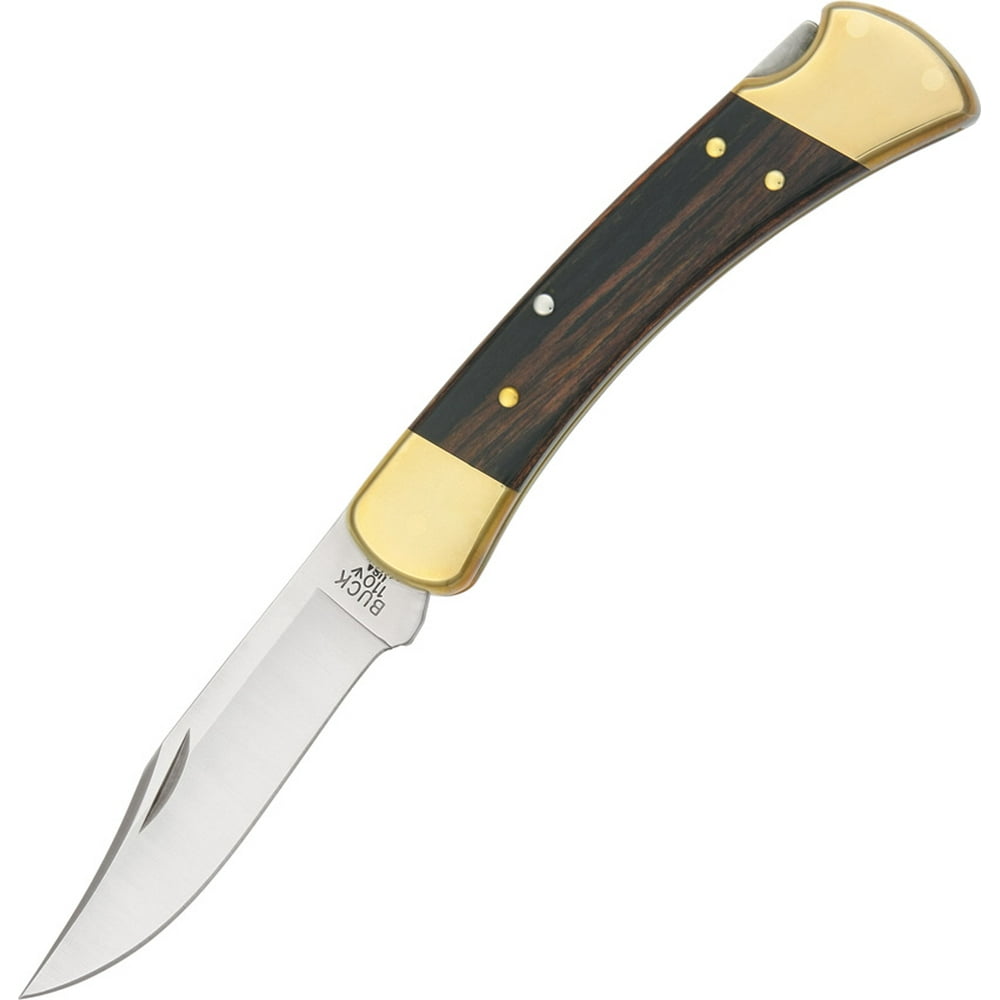 Buck Knives 110 Dymondwood Folding Hunter Knife w/ Leather Sheath