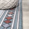 thumbnail image 3 of JONATHAN Y HAWAII 2 x 8 Runner Rug, Sebastian Diamond Border - Blue/Ivory, HWC102D-28, 3 of 10