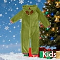 thumbnail image 4 of Zwiiyzr Family Christmas Pajamas Matching Sets for Kids Boys Girls Christmas Fashion Cute Lattice Print Long Sleeved Jumpsuit Family Parent-Child Wear Kid Green-Kids, 4 of 7