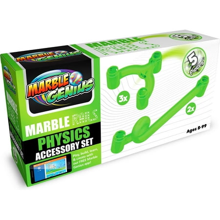 Marble Genius Marble Rails Physics Set: 5 Piece Marble Run (Includes 3 Y Splitters and 2 Loops), Compatible With Marble Rails Building Sets, Comes With Online App and Instruction Manual, Ages 8 and Up