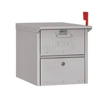 Mailbox, Gray, Powder Coated, 1 Doors, Pedestal, Aluminum