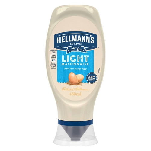 Hellmann's Light Squeezy Mayonnaise 430g, British Import (Pack of 2)
