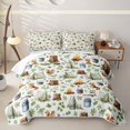 thumbnail image 2 of Manfei Happy Camping Bed Spread Queen 3pcs,Jungle Squirrel Queen Coverlet Set,White Sage,1 Quilt and 2 Pillowcases, 2 of 7