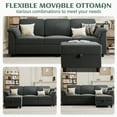 thumbnail image 6 of Sobaniilo 79.1" Sectional Sofa with Movable Storage Ottoman, L-Shaped Convertible Sofa Couch for Small Living Room, Dark Gray, 6 of 9