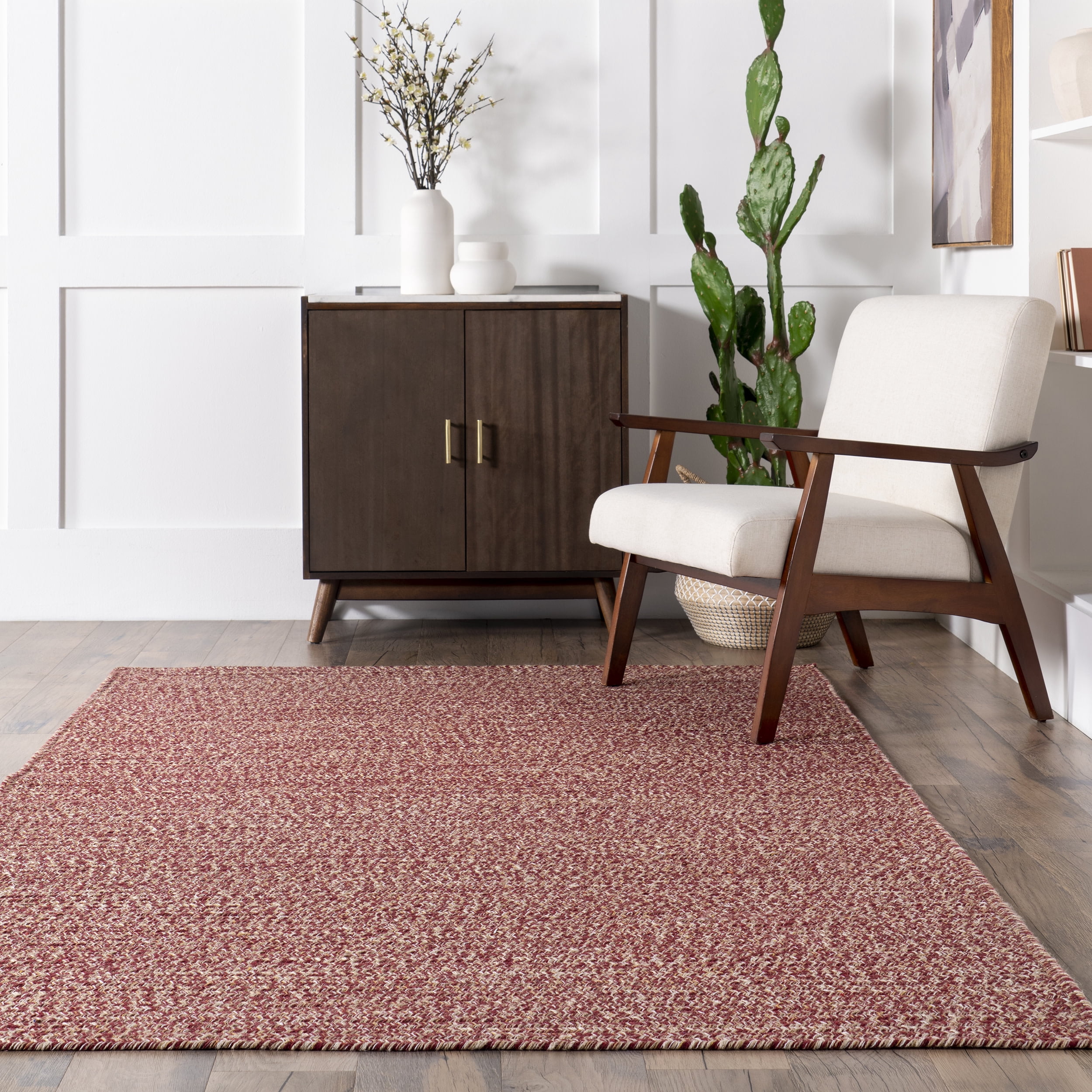 nuLOOM Elvira Casual  Braided Cotton Area Rug, 8' x 10', Wine
