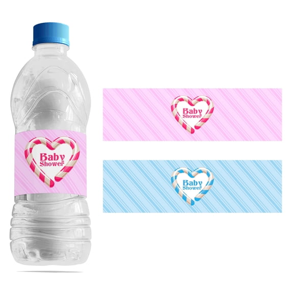 Inkdotpot Pack of 32 Pcs,CandyTheme,Waterproof Self Adhesive WaterBottleLabels For Baby Shower,Boy / Girl,Baby Shower Party Collection