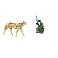 thumbnail image 1 of Escultura De Pavo Real Y Guepardo Dorado, Centro De Mesa Decorativo, Elegante Adorno De Mesa Para Oficina, Hogar, Dormitorio, Sala De Estar, Estantería., 1 of 8