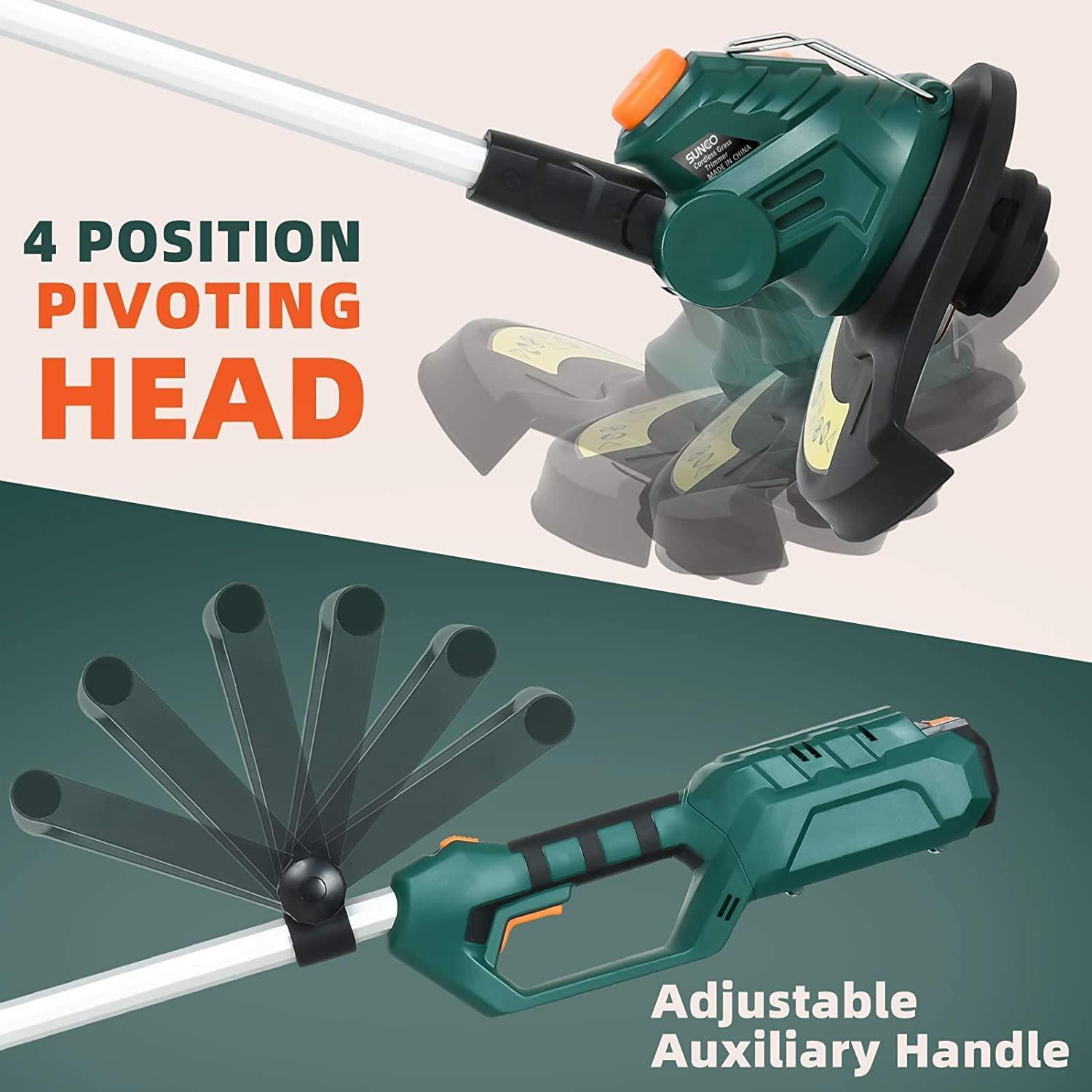 UBesGoo Cordless String Trimmers, 2 in 1 Cordless Trimmer Edger, Battery & Charger Included, 12 Inch