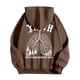 thumbnail image 4 of MHFRRA Sudadera con Capucha de Temática Cómoda para Un Jersey Informal, Ropa de Calle Suave, Ajuste Relajado, Suéter de Cuello Redondo con Diseño de Capucha Marrón, 4 of 5