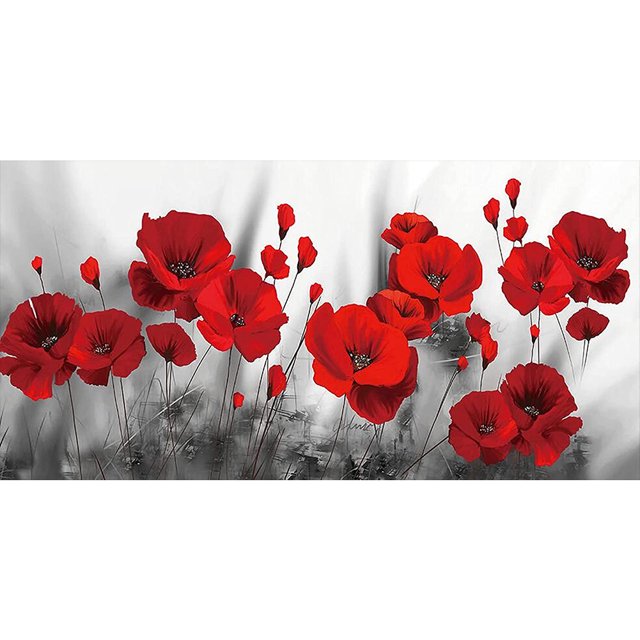 Hilo de bordar completo Eco-algodón 11CT Impreso Poppy Cross Stitch Kit Obra de arte