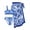 Blue Floral, variant on Girls 3-Piece Floral Swimwear Set with Long Cover Up Skirt - Elegant Blue Bikini Swimsuit for Beach, Pool Parties & Swim Lessons Size 12Y