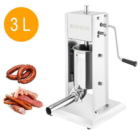 Zimtown 7LBS/3L Vertical Stainless Steel Sausage Stuffer Maker,Dual Speed Heavy