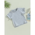 thumbnail image 3 of TSEXIEFOOFU Toddler Girls Boys Summer Casual Tops Solid Color Short Sleeve O Neck Loose T-shirt, 3 of 8
