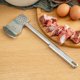 thumbnail image 4 of Ablandador de carne, utensilio de cocina 2 en 1 de acero inoxidable, mazo de carne de aleación de aluminio, soporte de cocina plegable y portátil, diseño de doble nivel, estructura metálica, 4 of 6