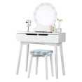 thumbnail image 1 of Costway Coiffeuse avec Miroir Éclairé et Interrupteur Tactile, 8 Ampoules Dimmables, Blanc, 1 of 10