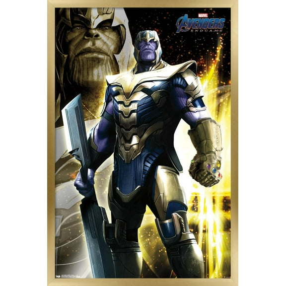 Marvel Cinematic Universe - Avengers - Endgame - Thanos Wall Poster, 22.375" x 34", Framed