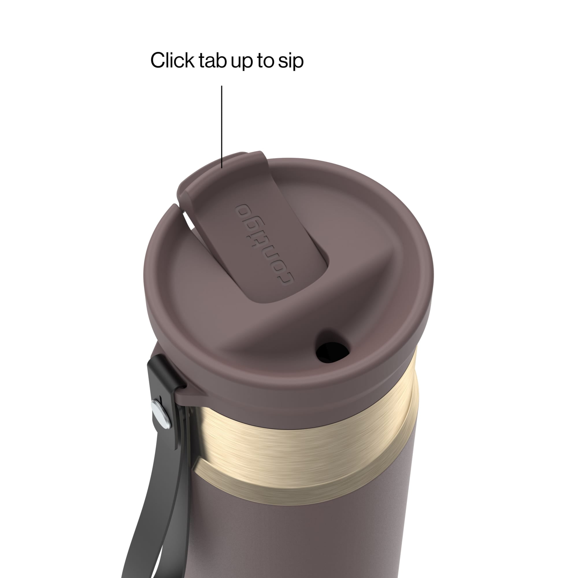 Contigo 24oz SnapSeal Insulated Stainless Steel Water Bottle with Straw, Terra Brown/Champagne