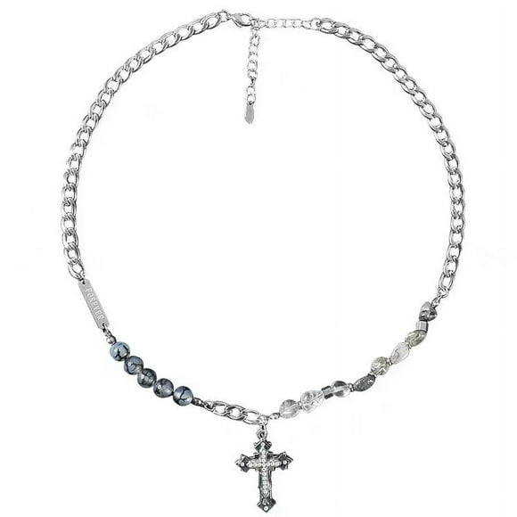 Cross Pendant Necklace, Stainless Steel Cross Neck Pendant Jewelry (Silver)