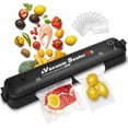 thumbnail image 1 of Máquina selladora al vacío de alimentos, dispositivo de vacío, máquina de envasado al vacío para conservación de alimentos, con modo seco y húmedo, 10 bolsas de vacío incluidas para alimentos, carne TUNC Sencillez, 1 of 5