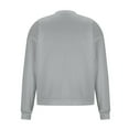 thumbnail image 4 of Lovskoo Long Sleeve Sweatshirt for Women mens solid color Casual Round Neck Tops Loose Shirts Blouse Sweatshirt Gray, 4 of 5