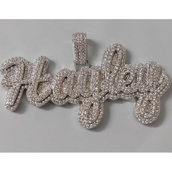 Personalized Moissanite Name Pendant, Sterling Silver, 3ct Custom Name Necklace, Luxury Gift for Men, Christmas, Birthday, Gift for Her