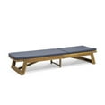 thumbnail image 4 of Cullen Outdoor Acacia Wood Chaise Lounge and Cushion Set, Teak and Dark Gray, 4 of 10
