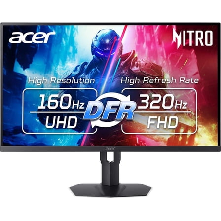 Acer Nitro 31.5 4K UHD 3840x2160 Gaming IPS MiniLED Monitor | AMD FreeSync Premium | 160Hz Refresh Rate to FHD 320Hz (DFR) | Up to 0.5ms | 1x Display Port 1.4 & 2x HDMI 2.1 Ports | XV325QK V3bmiipprx