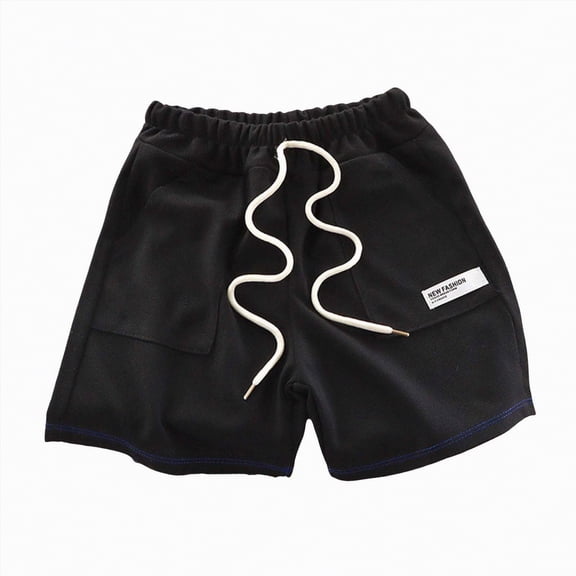 Hessimy Baby Boys' and Toddler Athletic Basketball Shorts(Black,4-5 Years)