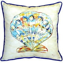 Betsy Drake SN304 12 x 12 in. Teal Scallop Small Indoor & Outdoor Pillow