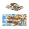 thumbnail image 2 of BZSMCE 3piece Bath Towel Sets Hand Bath Towels Fashion Golden Waves Of Joy Printed Towel Sets, 2 of 8