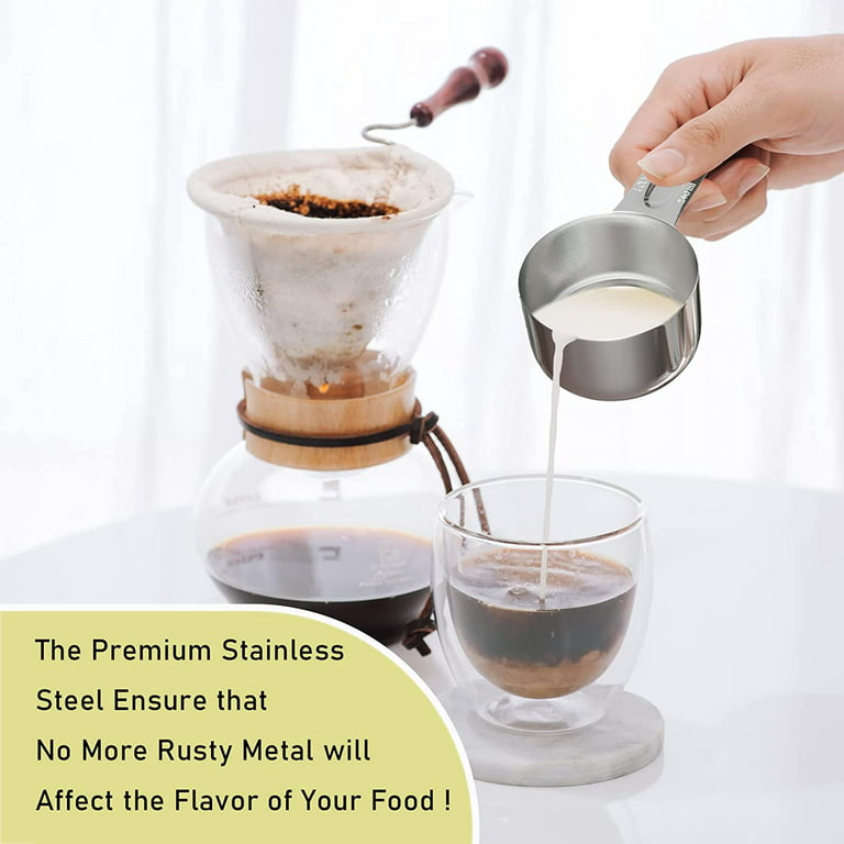 Stainless Steel Measuring Cups 1 Cup Measuring Cup (240 ml | 240 cc | 8 oz)  3/4 Cup 1/2 Cup Measuring Cup Kitchen Gadgets for Cooking
