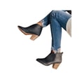 thumbnail image 3 of Gomelly Womens Boot Pointy Toe Ankle Booties Slip On Stacked Heel Bootie High Shoes Work Walking Winter Boots Black 5.5, 3 of 6
