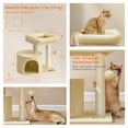 thumbnail image 3 of LEDREM Small Cat Tree Tower with Sisal Scratching Post, Plush Condo with Padded Perch & Cave, for Kittens, Small Spaces, Sand Beige, 3 of 6