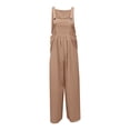 thumbnail image 4 of Endives Wide Leg Jumpsuit For Women Casual Loose Bib Overalls for Women Solid Color Jumpsuits Spring Summer Khaki, 4 of 5