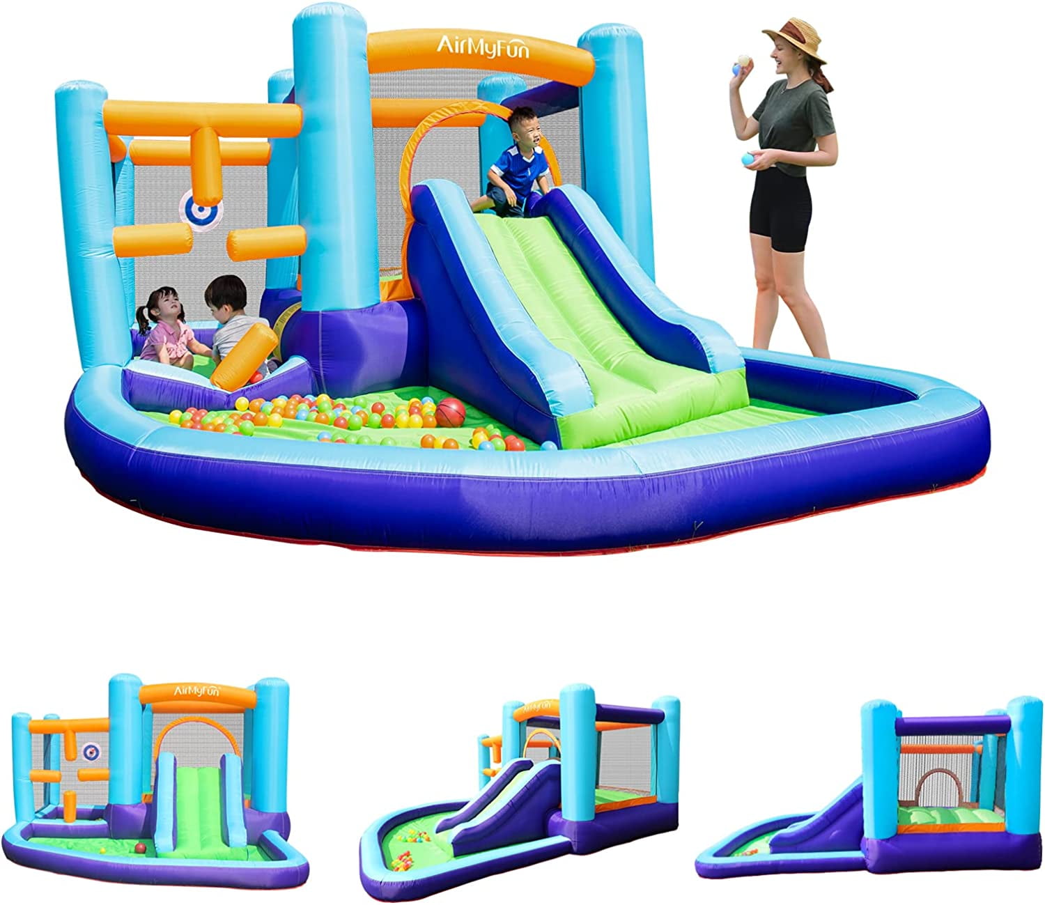 AirMyFun Inflatable Bounce House With Slide - Kids Outdoor Play