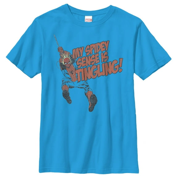 Boy's Marvel Spider-Man Spidey Sense  Graphic Tee Turquoise X Large