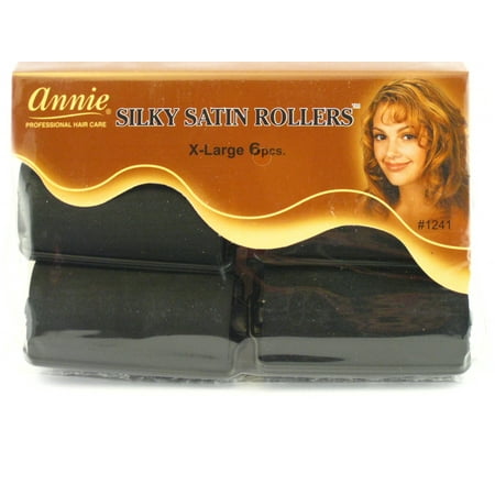 Annie X-Large Satin Hair Rollers - 6 Pcs.