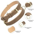 thumbnail image 2 of Jumpress Leather Dog Collar for Small Dogs, Heavy Duty Soft Padded Small Dog Collar (Brown, S), 2 of 8