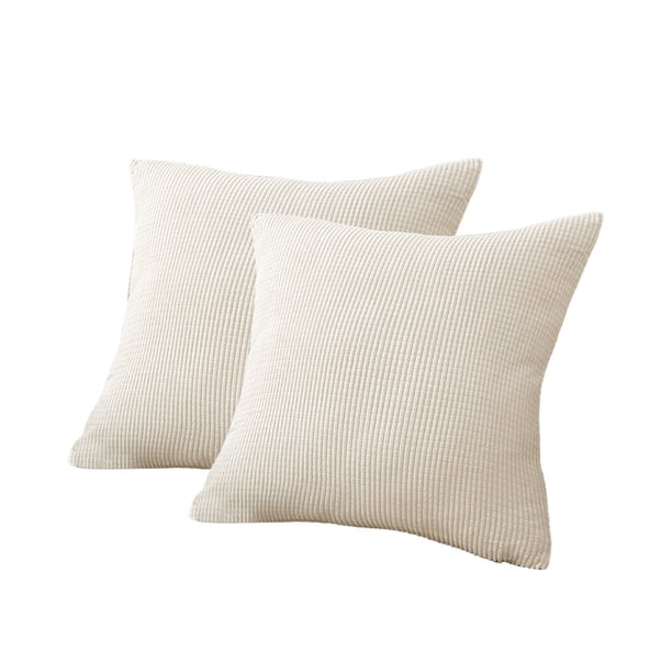 Toystoory 2 piezas de fundas de almohada para sala de estar, cama, funda de almohada cuadrada decorativa, funda de cojín para coche, suministros Decoración del hogar Beige