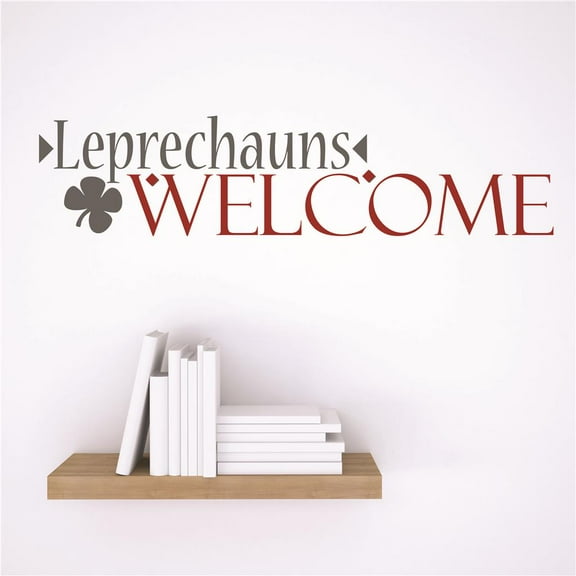 Home Wall Decals Leprechauns WELCOME St Patricks Day Bedroom Stickers DIY Removable Originality Stickers - Size: 9 In x 43 In