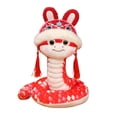 thumbnail image 2 of Juguete de peluche del año de la serpiente, peluche de serpiente, decoración creativa decorativa, serpiente abrazando rojo, 2 of 9